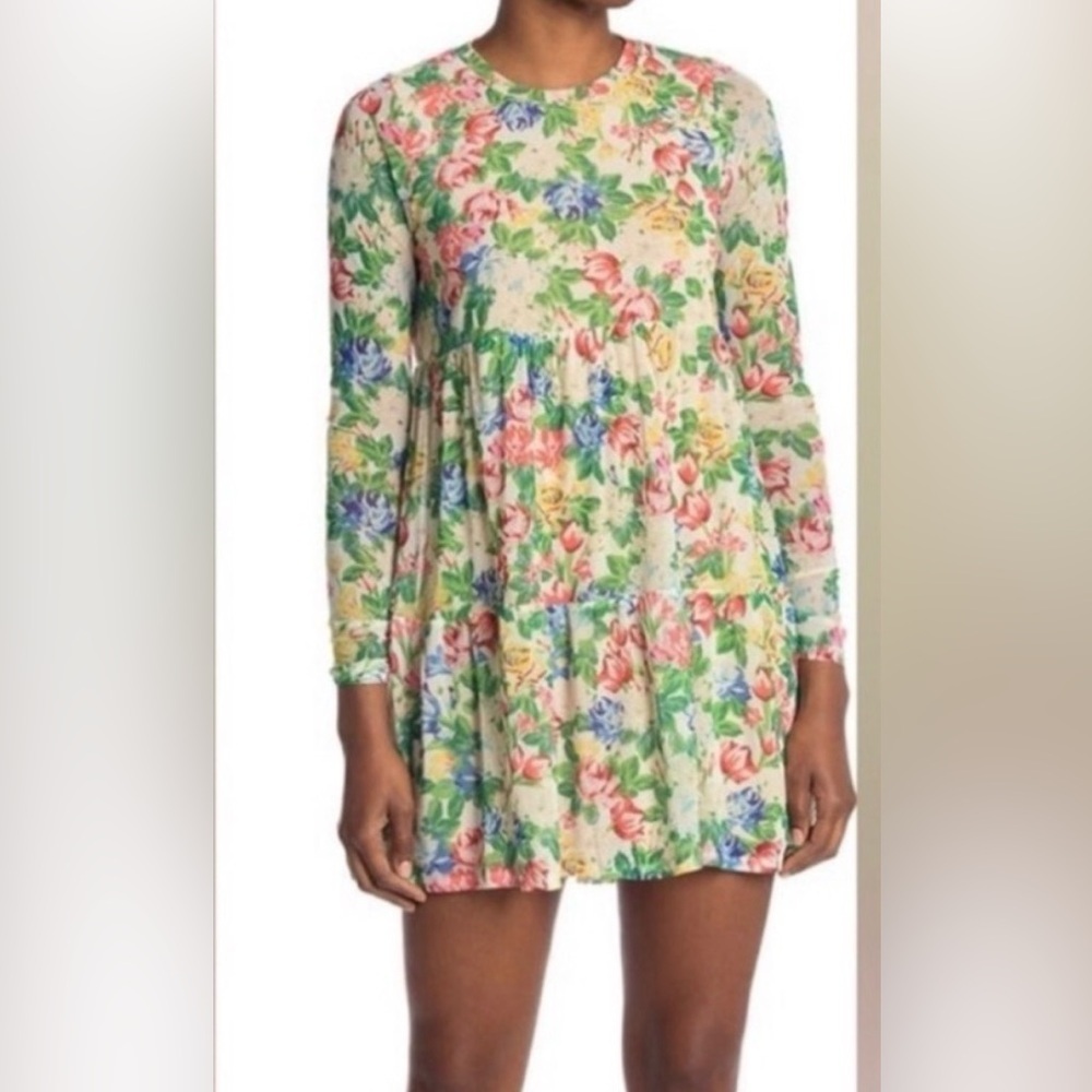 AFRM floral babydoll mini dress, XS